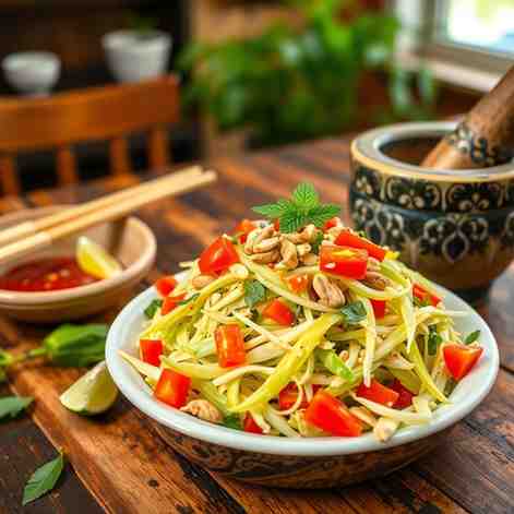 Zesty Thai Papaya Salad Recipe - Som Tam Thai at Home